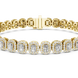 Gold bracelet with diamond accents on a white background