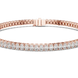Oval cut lab grown diamond tennis bracelet in yellow gold white gold and rose gold with elegant luxury diamond setting
