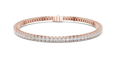 Oval cut lab grown diamond tennis bracelet in yellow gold white gold and rose gold with elegant luxury diamond setting