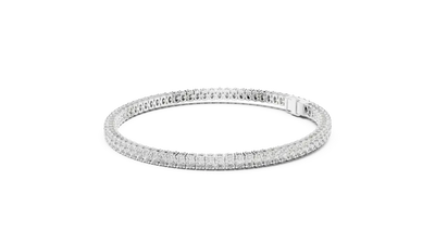 Oval cut lab grown diamond tennis bracelet in yellow gold white gold and rose gold with elegant luxury diamond setting