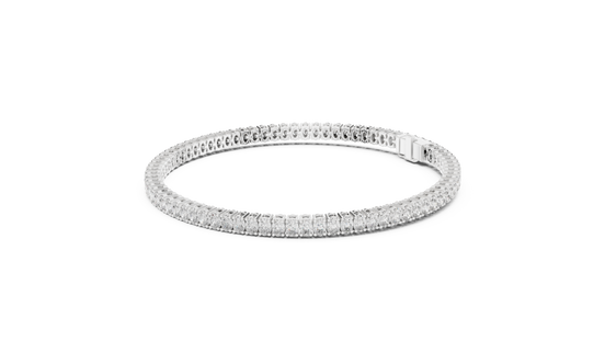 Oval cut lab grown diamond tennis bracelet in yellow gold white gold and rose gold with elegant luxury diamond setting