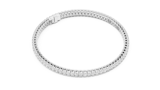 Oval Diamond Tennis Bracelet in White Gold