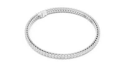 Oval Diamond Tennis Bracelet in White Gold