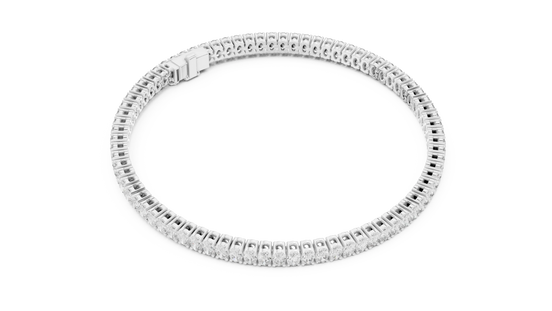 Oval Diamond Tennis Bracelet in White Gold