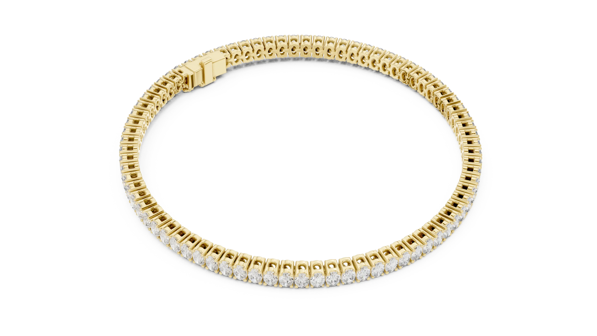 Oval cut lab grown diamond tennis bracelet in yellow gold white gold and rose gold with elegant luxury diamond setting