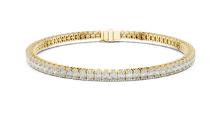 Oval Diamond Tennis Bracelet in Yellow Gold
