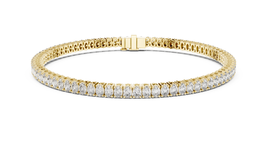 Oval Diamond Tennis Bracelet in Yellow Gold
