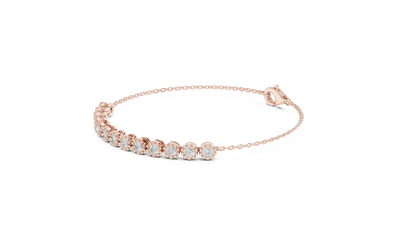 Minimal round lab grown diamond chain bracelet in yellow gold white gold and rose gold with elegant fine jewelry styling