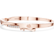 Twisted lab grown diamond bangle bracelet in yellow gold white gold and rose gold with modern crossover diamond design