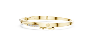 Twisted Diamond Bangle Bracelet in Yellow Gold