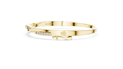 Twisted Diamond Bangle Bracelet in Yellow Gold