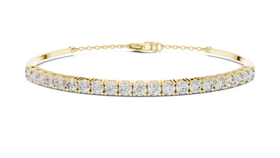 Classic Round Diamond Tennis Bracelet in Yellow Gold