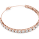Graduated lab grown diamond tennis bracelet in yellow gold white gold and rose gold with round brilliant diamond design