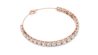 Graduated Round Diamond Tennis Bracelet in Rose Gold