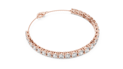 Graduated Round Diamond Tennis Bracelet in Rose Gold