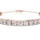 Graduated lab grown diamond tennis bracelet in yellow gold white gold and rose gold with round brilliant diamond design