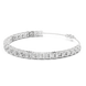 Graduated lab grown diamond tennis bracelet in yellow gold white gold and rose gold with round brilliant diamond design