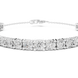Graduated lab grown diamond tennis bracelet in yellow gold white gold and rose gold with round brilliant diamond design