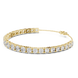 Graduated lab grown diamond tennis bracelet in yellow gold white gold and rose gold with round brilliant diamond design