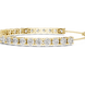 Graduated lab grown diamond tennis bracelet in yellow gold white gold and rose gold with round brilliant diamond design