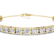 Graduated lab grown diamond tennis bracelet in yellow gold white gold and rose gold with round brilliant diamond design