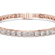 Cushion cut lab grown diamond tennis bracelet in yellow gold white gold and rose gold with luxury diamond setting