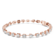 Multi shape lab grown diamond tennis bracelet with round heart oval pear and emerald cut diamonds in gold variations