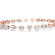 Multi shape lab grown diamond tennis bracelet with round heart oval pear and emerald cut diamonds in gold variations