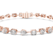Multi shape lab grown diamond tennis bracelet with round heart oval pear and emerald cut diamonds in gold variations