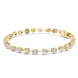 Multi shape lab grown diamond tennis bracelet with round heart oval pear and emerald cut diamonds in gold variations