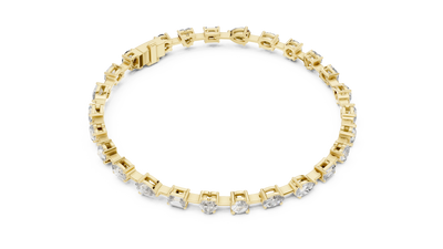 Mixed Shape Diamond Tennis Bracelet in Yellow Gold