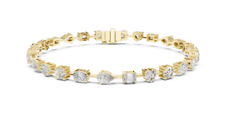 Mixed Shape Diamond Tennis Bracelet in Yellow Gold