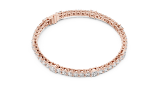 Princess & Round Diamond Tennis Bracelet in Rose Gold
