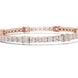 Princess and round lab grown diamond tennis bracelet in yellow white and rose gold with modern mixed shape design