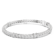 Princess and round lab grown diamond tennis bracelet in yellow white and rose gold with modern mixed shape design