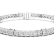 Princess and round lab grown diamond tennis bracelet in yellow white and rose gold with modern mixed shape design