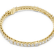 Princess and round lab grown diamond tennis bracelet in yellow white and rose gold with modern mixed shape design