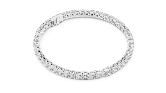 Pear Accent Diamond Tennis Bracelet in White Gold