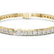 Pear accent lab grown diamond tennis bracelet with round diamonds and central pear cut diamond in gold variations