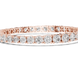 Graduated lab grown diamond tennis bracelet with varying size round diamonds in yellow white and rose gold