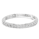 Graduated lab grown diamond tennis bracelet with varying size round diamonds in yellow white and rose gold