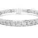 Graduated lab grown diamond tennis bracelet with varying size round diamonds in yellow white and rose gold