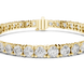 Graduated lab grown diamond tennis bracelet with varying size round diamonds in yellow white and rose gold