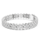 Double row lab grown diamond bracelet with brilliant round diamonds in yellow white and rose gold finishes