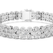 Double row lab grown diamond bracelet with brilliant round diamonds in yellow white and rose gold finishes