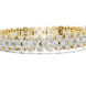 Double row lab grown diamond bracelet with brilliant round diamonds in yellow white and rose gold finishes