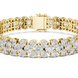 Double row lab grown diamond bracelet with brilliant round diamonds in yellow white and rose gold finishes