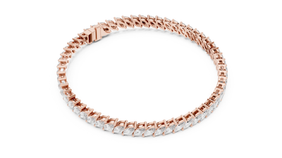 Marquise Cut Diamond Tennis Bracelet in Rose Gold