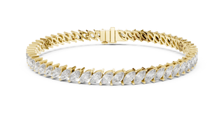 Marquise Cut Diamond Tennis Bracelet in Yellow Gold