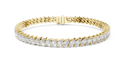Marquise Cut Diamond Tennis Bracelet in Yellow Gold